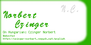norbert czinger business card